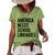 America Needs School Libraries Women's Short Sleeve Loose T-shirt Green