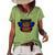 Haiti Haitian Love Flag Princess Girl Kid Wings Butterfly Women's Short Sleeve Loose T-shirt Green