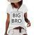 Big Bro Brother Announcement Gifts Dada Mama Family Matching Women's Short Sleeve Loose T-shirt White