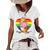 Cute Orange Tabby Cat Skateboarder Rainbow Heart Skater Women's Short Sleeve Loose T-shirt White