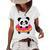 Cute Panda Bear Pandas Donut Sprinkles Women's Short Sleeve Loose T-shirt White