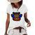 Haiti Haitian Love Flag Princess Girl Kid Wings Butterfly Women's Short Sleeve Loose T-shirt White