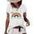 Love Wins Lgbt Kawaii Cute Anime Rainbow Flag Pocket Design Women's Short Sleeve Loose T-shirt White