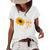 Yellow Flower Sunflowers Heart Butterfly Blossom Sunflower Women's Short Sleeve Loose T-shirt White