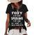 Foxy Grandma Gift Foxy Is My Name Spoiling Is My Game Women's Short Sleeve Loose T-shirt Black