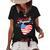 Patriotic And Pregnant 4Th Of July Pregnancy Announcement Women's Short Sleeve Loose T-shirt Black