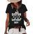 Sister Of The Birthday Boy Dog Lover Party Puppy Theme Women's Short Sleeve Loose T-shirt Black