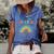 Auntie Of The Birthday Girl Rainbow Theme Matching Family Women's Short Sleeve Loose T-shirt Blue