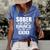 Christian Jesus Religious Saying Sober By The Grace Of God Women's Short Sleeve Loose T-shirt Blue