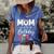 Womens Mb Mom Of The Birthday Girl Mama Mother And Daughter Tie Dye Women's Short Sleeve Loose T-shirt Blue