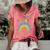 Auntie Of The Birthday Girl Rainbow Theme Matching Family Women's Short Sleeve Loose T-shirt Watermelon