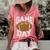 Football Player Vintage Game Day Women's Short Sleeve Loose T-shirt Watermelon