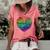 Womens Rainbow Cloudy Heart Lgbt Gay & Lesbian Pride Gift Women's Short Sleeve Loose T-shirt Watermelon