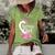 2Nd Birthday Wildlife Swan Animal 2 Years Old Birthday Girl Women's Short Sleeve Loose T-shirt Green