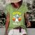 Dabbing Zebra Vibes Zoo Animal Gifts For Men Women Kids Women's Short Sleeve Loose T-shirt Green