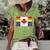Lgbt Gay Pride Rainbow Canadian Flag Women's Short Sleeve Loose T-shirt Green