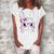 Cute Bunny Rabbit Face Tie Dye Glasses Girl Happy Easter Day Women's Loosen Crew Neck Short Sleeve T-Shirt White