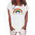 Love Wins Lgbt Kawaii Cute Anime Rainbow Flag Pocket Women's Loosen T-Shirt White