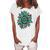 Turquoise Rodeo Decor Graphic Sunflower Women's Loosen T-Shirt White