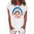 Us Flag Rainbow All American Dad 4Th Of July Women's Loosen T-shirt White