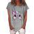 Cute Bunny Rabbit Face Tie Dye Glasses Girl Happy Easter Day Women's Loosen Crew Neck Short Sleeve T-Shirt Green