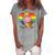 Cute Orange Tabby Cat Skateboarder Rainbow Heart Skater Women's Loosen T-Shirt Green