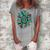 Turquoise Rodeo Decor Graphic Sunflower Women's Loosen T-Shirt Green