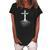 Christian Cross Roots Faith Women's Loosen Crew Neck Short Sleeve T-Shirt Black