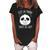 Cute As Panda Twice As Lazy Funny Bear Lovers Activists Women's Loosen Crew Neck Short Sleeve T-Shirt Black