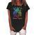 Just A Girl Who Loves Tigers Retro Vintage Rainbow Graphic Women's Loosen Crew Neck Short Sleeve T-Shirt Black
