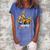 Welcome Back To School Zoo Animal Bus 477 Shirt Women's Loosen Crew Neck Short Sleeve T-Shirt Blue