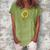 Being An Aunt Makes My Life Complete Sunflower Gift Women's Loosen Crew Neck Short Sleeve T-Shirt Green