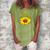 Butterflies Sunflower Smoke Women's Loosen Crew Neck Short Sleeve T-Shirt Green