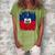 Haiti Flag Vintage Men Women Kids Haiti Women's Loosen Crew Neck Short Sleeve T-Shirt Green
