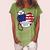 Respiratory Therapist Love America 4Th Of July For Nurse Dad Women's Loosen Crew Neck Short Sleeve T-Shirt Green