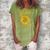 Sister Of The Birthday Girl Sunflower Family Matching Party Women's Loosen Crew Neck Short Sleeve T-Shirt Green