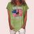 Womens Dog Owner Us Flag 4Th Of July Fathers Day Doberman Dad Women's Loosen Crew Neck Short Sleeve T-Shirt Green