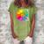 Womens Free Mom Hugs Gay Pride Lgbt Daisy Rainbow Flower Hippie Women's Loosen Crew Neck Short Sleeve T-Shirt Green