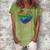 Womens Rainbow Cloudy Heart Lgbt Gay & Lesbian Pride Gift Women's Loosen Crew Neck Short Sleeve T-Shirt Green