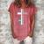 Christian Cross Bible Faith Quote John 316 Women's Loosen Crew Neck Short Sleeve T-Shirt Watermelon