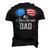 Mens All American Dad Us Flag Sunglasses For Matching 4Th Of July Men's 3D T-shirt Back Print Black