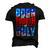 Born On The Fourth Of July 4Th Of July Birthday Patriotic Men's 3D T-shirt Back Print Black