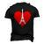 Eiffel Tower Heart For Paris Downtown France City Of Love Men's 3D T-Shirt Back Print Black