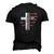 Jesus Is My Savior Usa Christian Faith Cross On Back Men's 3D T-Shirt Back Print Black