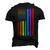 Lgbtq American Flag Pride Rainbow Gay Lesbian Bi Transgender Men's 3D T-Shirt Back Print Black