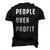 People Over Profit Anti Capitalism Protest Raglan Baseball Tee Men's 3D T-Shirt Back Print Black
