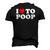 Red Heart I Love To Poop Men's 3D T-Shirt Back Print Black