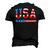 Usa Flag American 4Th Of July Merica America Flag Usa Men's 3D T-Shirt Back Print Black