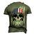 4Th Of July American Flag Skull Motorcycle T Men Dad Men's 3D T-shirt Back Print Army Green