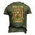 4Th Of July Military Home Of The Free Because Of The Brave Men's 3D T-Shirt Back Print Army Green
